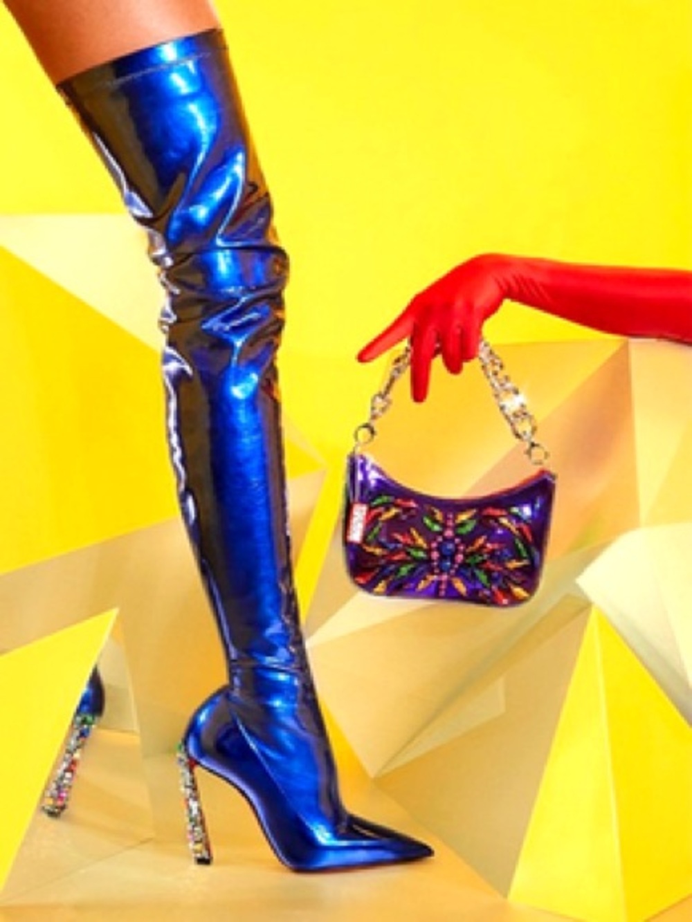 Christian Louboutin x Marvel Superhero Cosmic Alta Thigh High Boots EU 38.5 - Picture 3 of 11